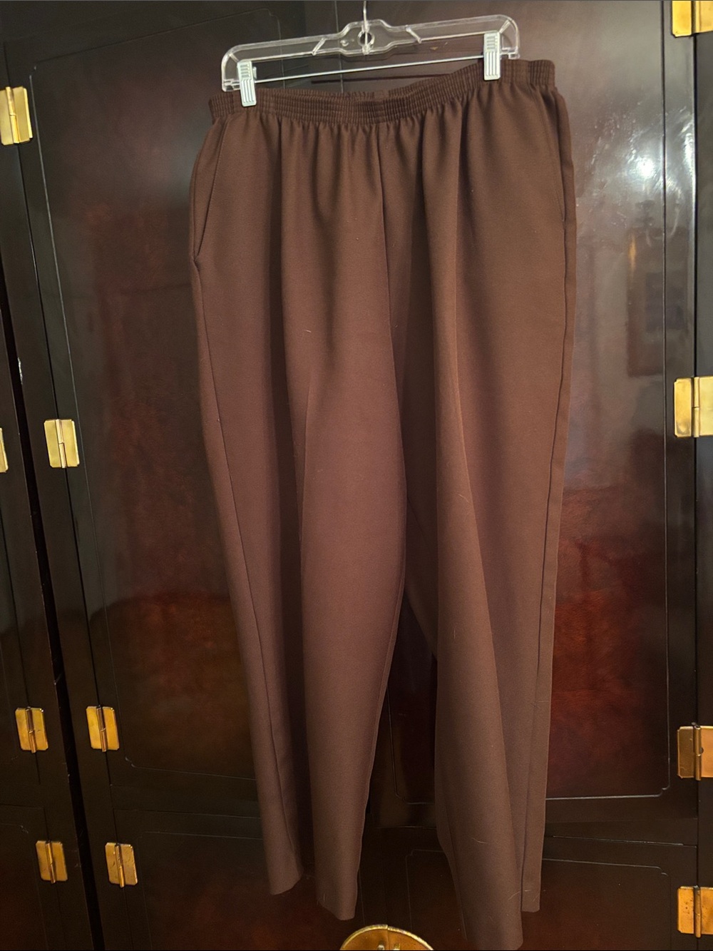 Alfred Dunner Size 20W Women’s Brown Elastic-Waist Pants